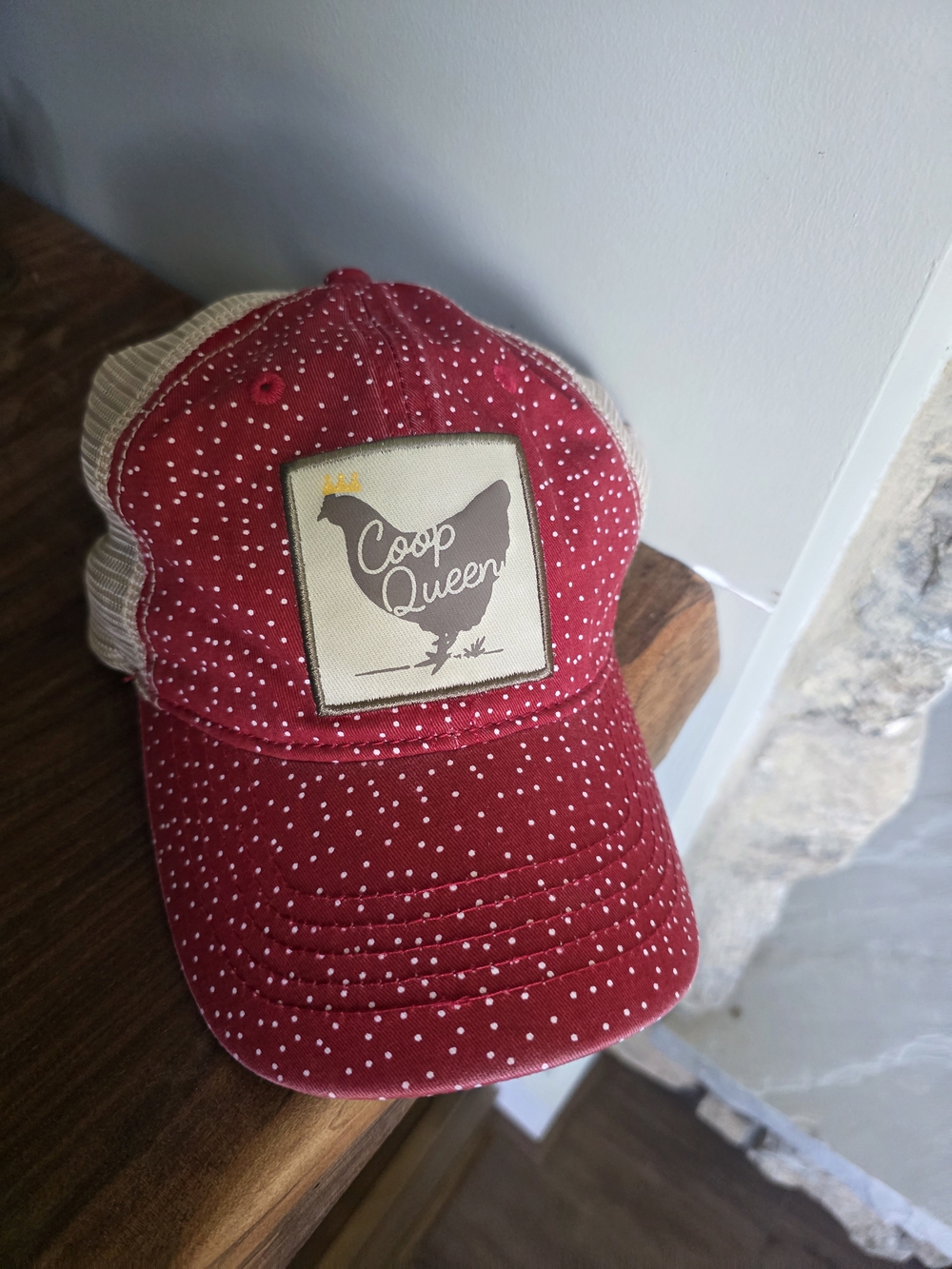 Coop Queen Red Polka Dot Trucker Hat